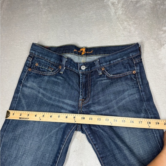7 For All Mankind Bootcut Vintage Y2K Style 100% Cotton Denim Blue Jeans 29 - Picture 9 of 16